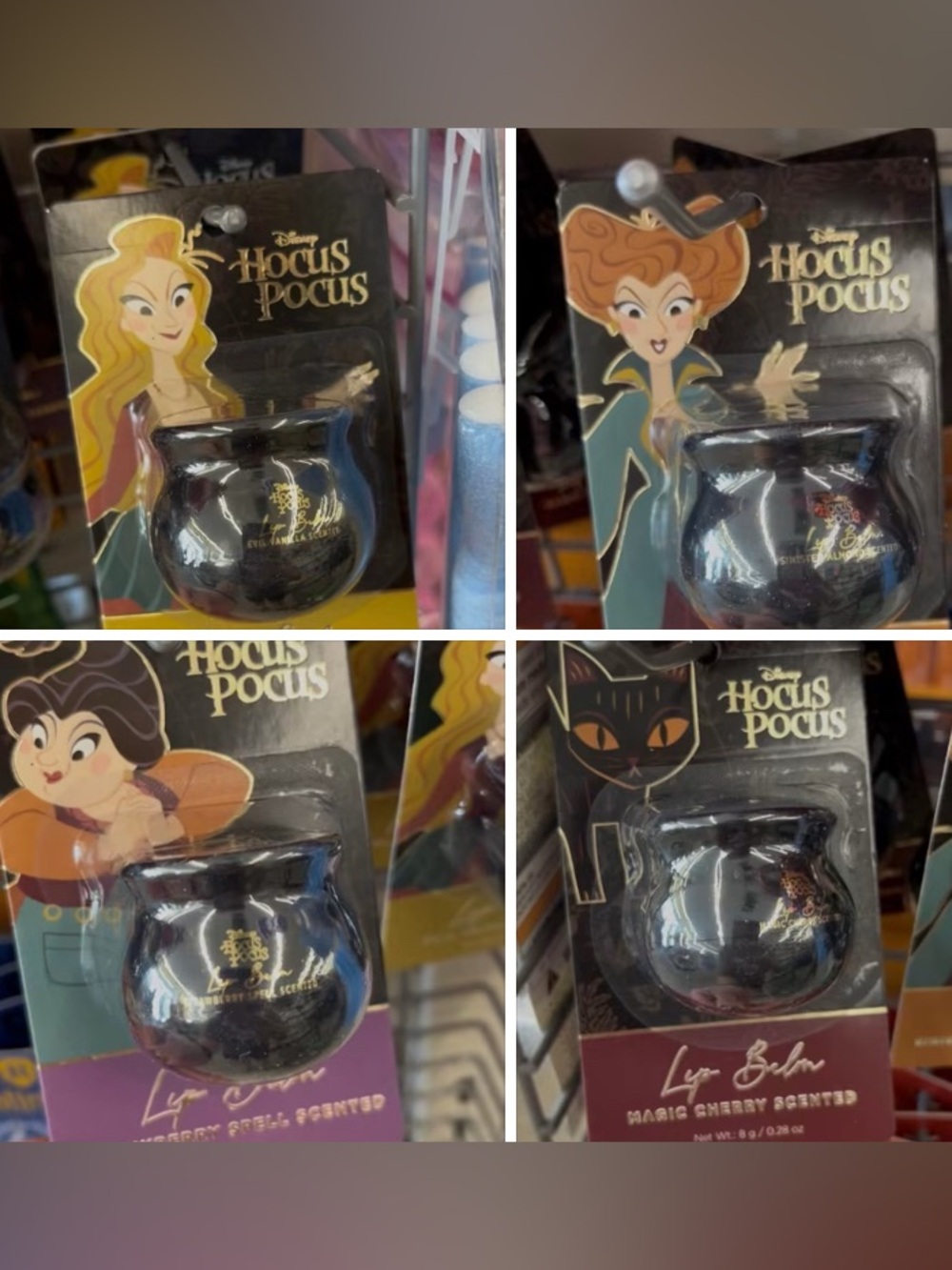 Disney Hocus Pocus Black Cauldron Lip Balms-Set of 4